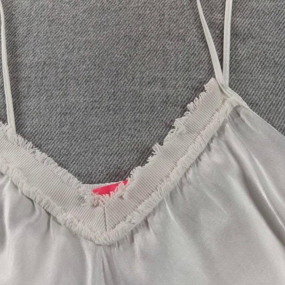 Monday Afternoon Camisole Tank Womens One Size White Satin Made Italy Viscose - Picture 2 of 7